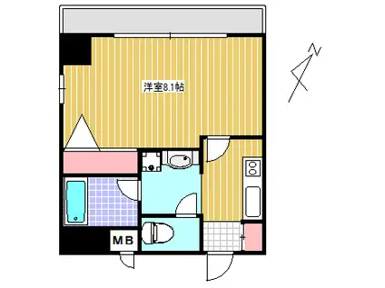 ジュネス滝野川(1K/3階)の間取り写真