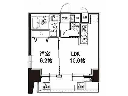 メゾンドアーク南大井(1LDK/12階)の間取り写真