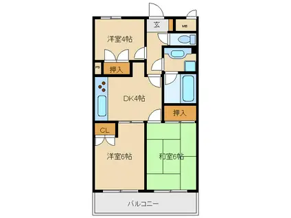 CASSIAたまプラーザ(3DK/2階)の間取り写真