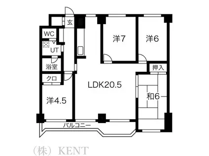 チュリス札幌(4LDK/5階)の間取り写真