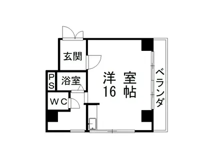 マリントピアクシロ(ワンルーム/3階)の間取り写真