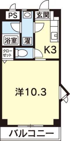 MUSE ONE(1K/3階)の間取り写真