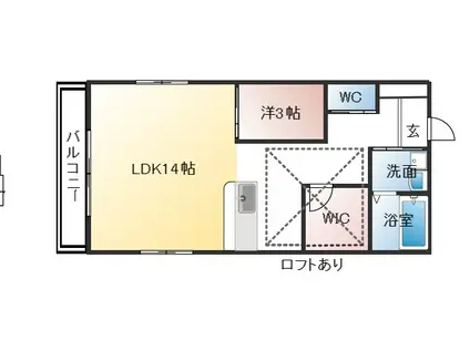 SHERLOCK(1LDK/2階)の間取り写真