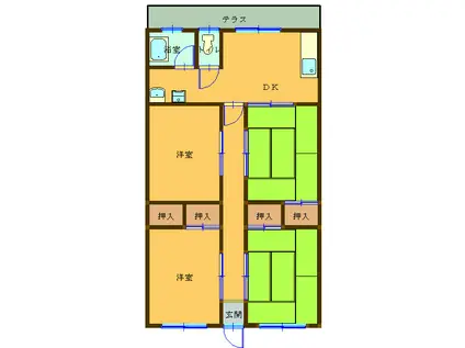 第3増田マンション(4DK/1階)の間取り写真