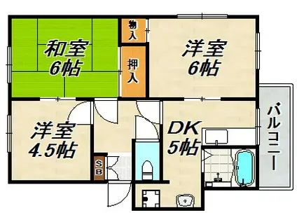 フレグランス妙法寺 B(3DK/2階)の間取り写真