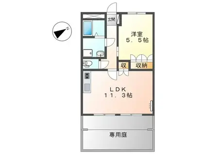 フィールドピアN(1LDK/1階)の間取り写真