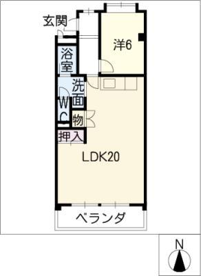 テパーミントカジカワ(1LDK/2階)の間取り写真