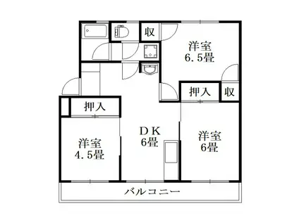 明和ハイツ(3DK/2階)の間取り写真