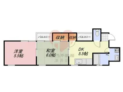 ブリスフル深井北町(2DK/2階)の間取り写真