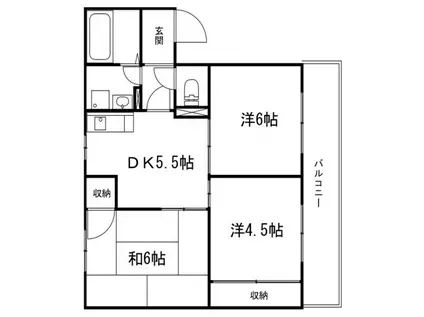 サンマリン(3DK/2階)の間取り写真