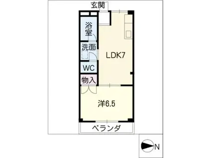 コーポ平池(1LDK/3階)の間取り写真