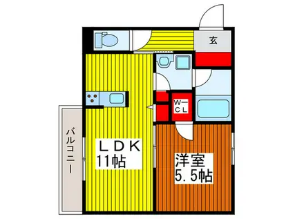 グランリビオ浦和美園(1LDK/3階)の間取り写真