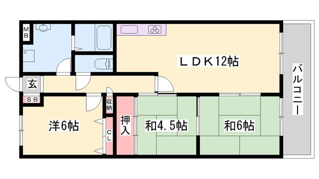 エスペレールII(3LDK/1階)の間取り写真
