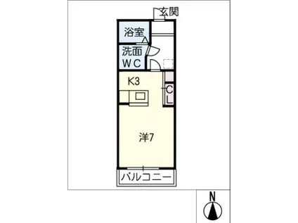 アルフ21 II(1K/1階)の間取り写真