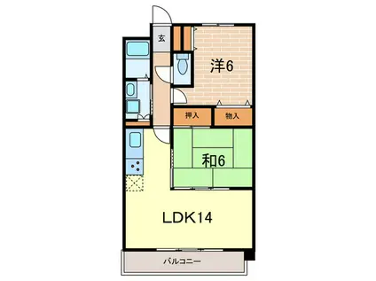 シェリール苦楽園I(2LDK/3階)の間取り写真
