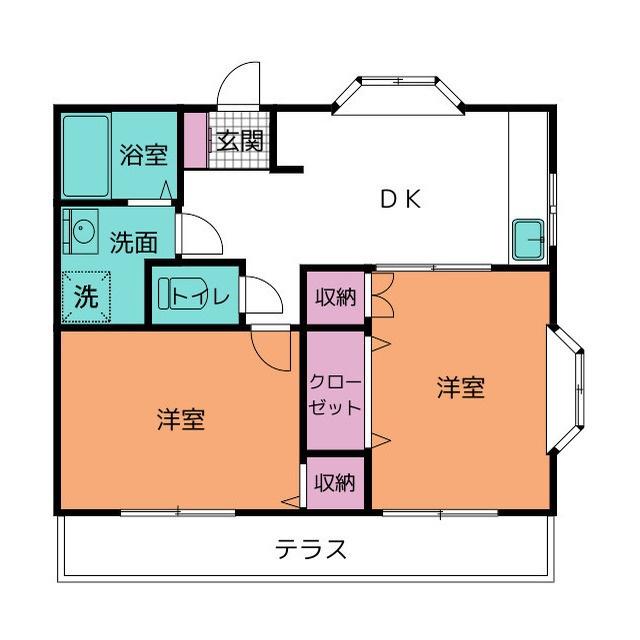 エンプレスコート(2DK/1階)の間取り写真