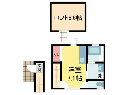 仁川町4丁目メゾネット(ワンルーム/2階)の間取り写真