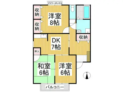 メゾンハピネス・T(3DK/1階)の間取り写真