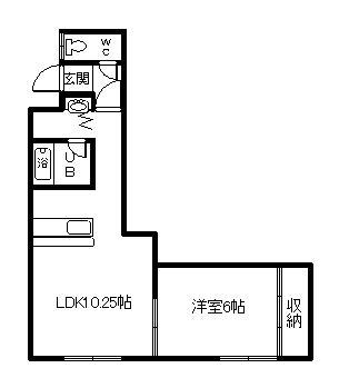 ワンダースリー(1LDK/2階)の間取り写真