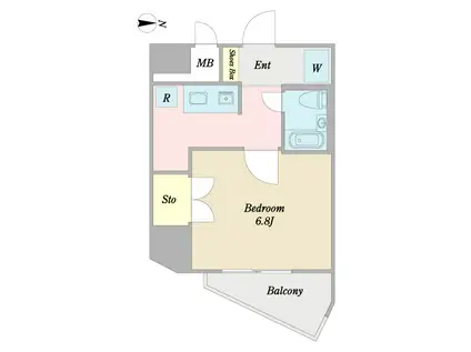 ウエストプラザ花京院(1K/6階)の間取り写真