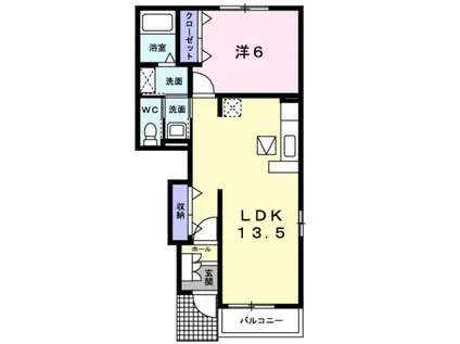アルバ I(1LDK/1階)の間取り写真