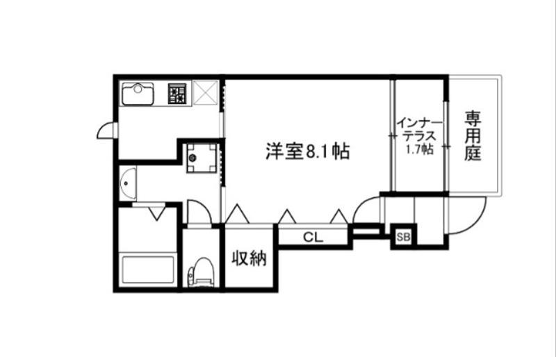 セレニティ宮野和(1K/1階)の間取り写真