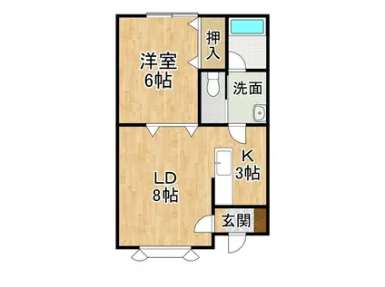 スペースII(1LDK/2階)の間取り写真