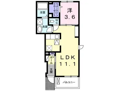 モトーレI(1LDK/1階)の間取り写真