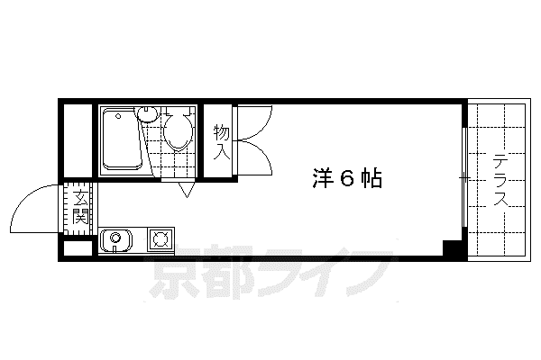 樫原マンション(1K/1階)の間取り写真