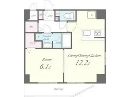 プチフルール入谷(1LDK/3階)の間取り写真