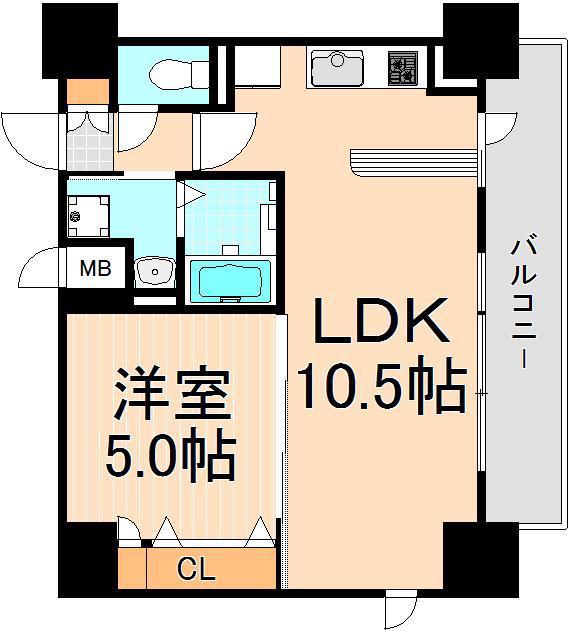 カスタリア三ノ輪(1LDK/5階)の間取り写真