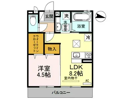 シャルマンSMT(1LDK/1階)の間取り写真