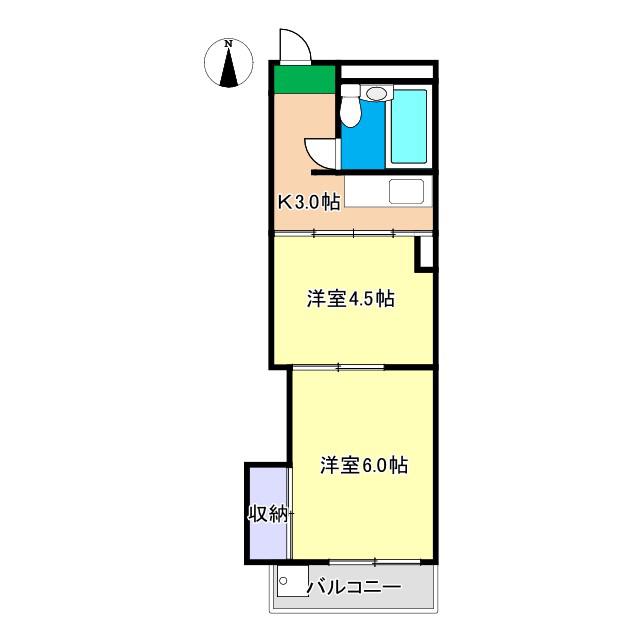 藤本マンション(2K/2階)の間取り写真