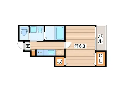 DAICORO・I(1K/1階)の間取り写真