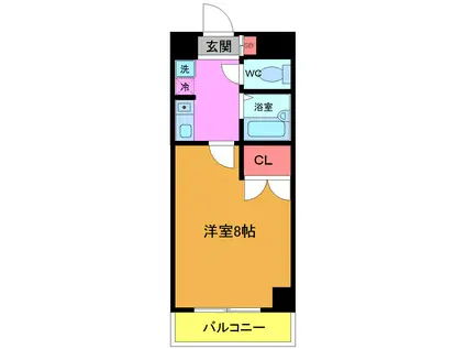 オランジェリーA(1K/6階)の間取り写真