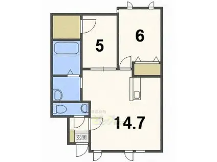 グランヴィラI(2LDK/2階)の間取り写真