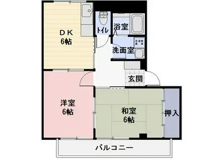 サープラスコスモス(2DK/1階)の間取り写真