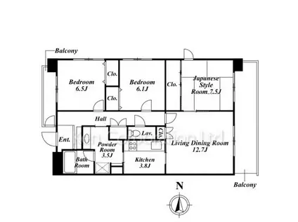 RUSSE 武蔵小杉(3LDK/2階)の間取り写真