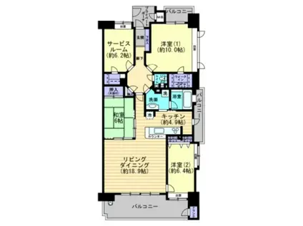 フローレンス上幟町グランドアーク(3SLDK/3階)の間取り写真