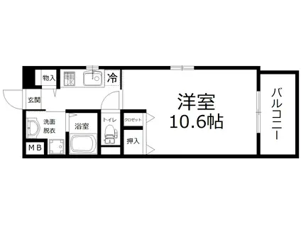 ポートミズキ観音(1K/1階)の間取り写真