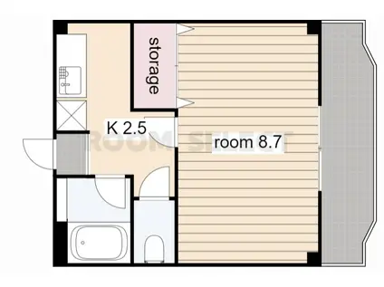 パークハイツ原(1K/2階)の間取り写真