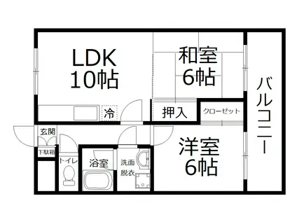 第2パールM住村(2LDK/2階)の間取り写真