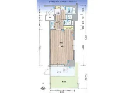 シティライフ新大阪(1K/1階)の間取り写真