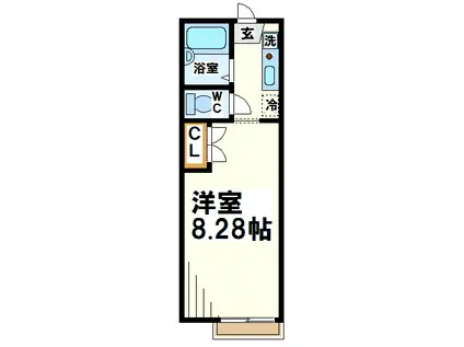 リライズ国領(1K/2階)の間取り写真