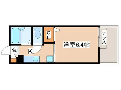 ディアス奥須磨(1K/1階)の間取り写真