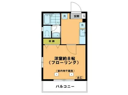 ブランドール中根(1K/2階)の間取り写真