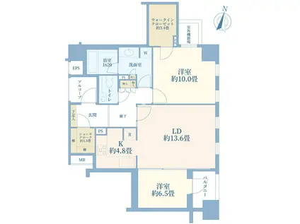 グランドメゾン南青山(2LDK/4階)の間取り写真