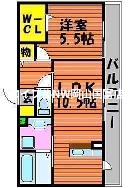グランシャリオ B棟(1LDK/1階)の間取り写真