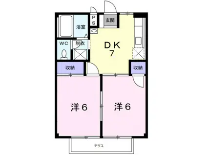 コーポミッシェル(2DK/1階)の間取り写真