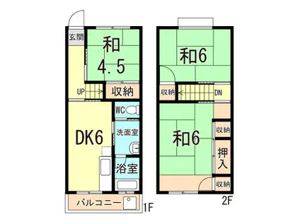 高丸ビル B棟(3DK/3階)の間取り写真